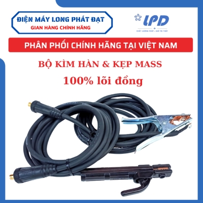 Bộ dây kìm hàn kẹp mass cho máy hàn que dây lõi đồng chắc chắn bền bỉ