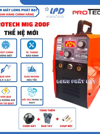 Máy Hàn Mig Không Dùng Khí Protech 200F-Thế Hệ Mới-3 Chức Năng-Gia đình Và Thợ-2 Nút Chỉnh Riêng Biệt