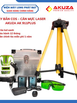 Máy cân bằng Laser Akuza AK911 Plus, máy cân mực 5 tia led xanh, đèn led siêu sáng, có hỗ trợ dùng ngoài trời