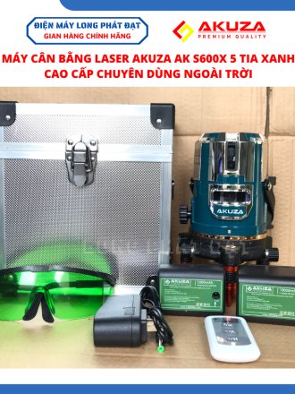 Máy cân bằng laze - Máy cân mực, bắn cos chính hãng Akuza S600X 5 tia led xanh chuyên sử dụng ngoài trời