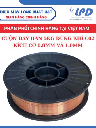 Cuộn dây hàn mig 5kg dùng khí C02 cao cấp 0.8mm